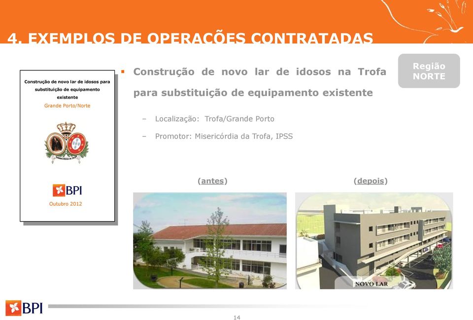 Porto/Norte Construção de novo lar de idosos na Trofa para substituição de equipamento existente Localização: