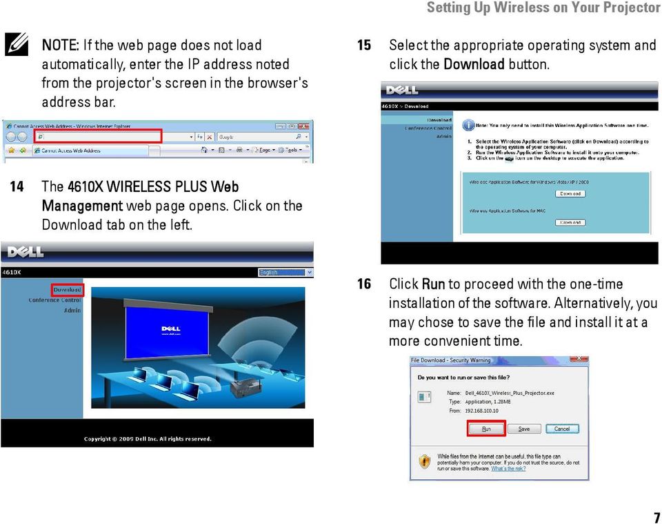 14 The 4610X WIRELESS PLUS Web Management web page opens. Click on the Download tab on the left.