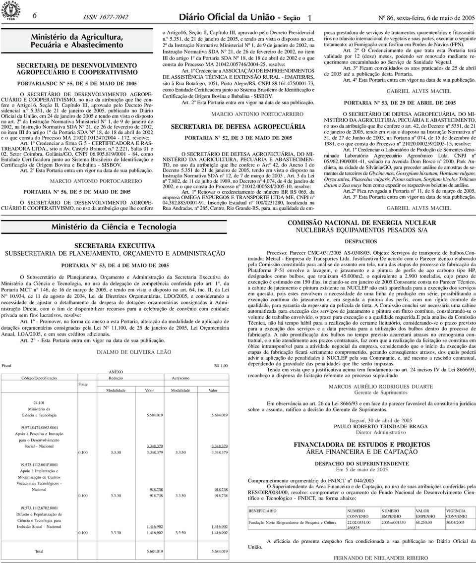 E COOPERATIVISMO, no uso da atribuição que lhe confere o Artigo6, Seção II, Capítulo III, aprovado pelo Decreto Presidencial n.º 5.