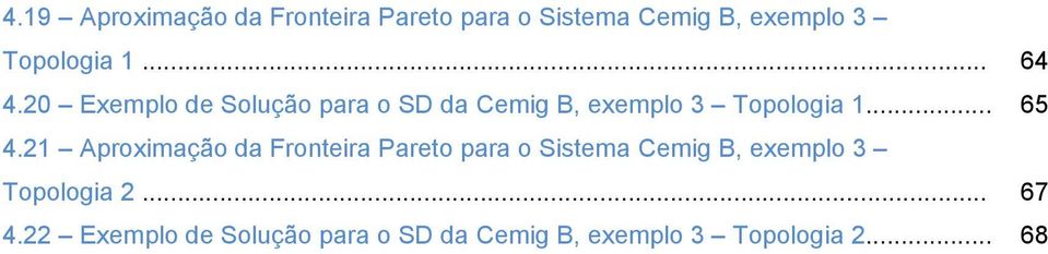 21 Aproximação da Fronteira Pareto para o Sistema Cemig B, exemplo 3 Topologia 2.