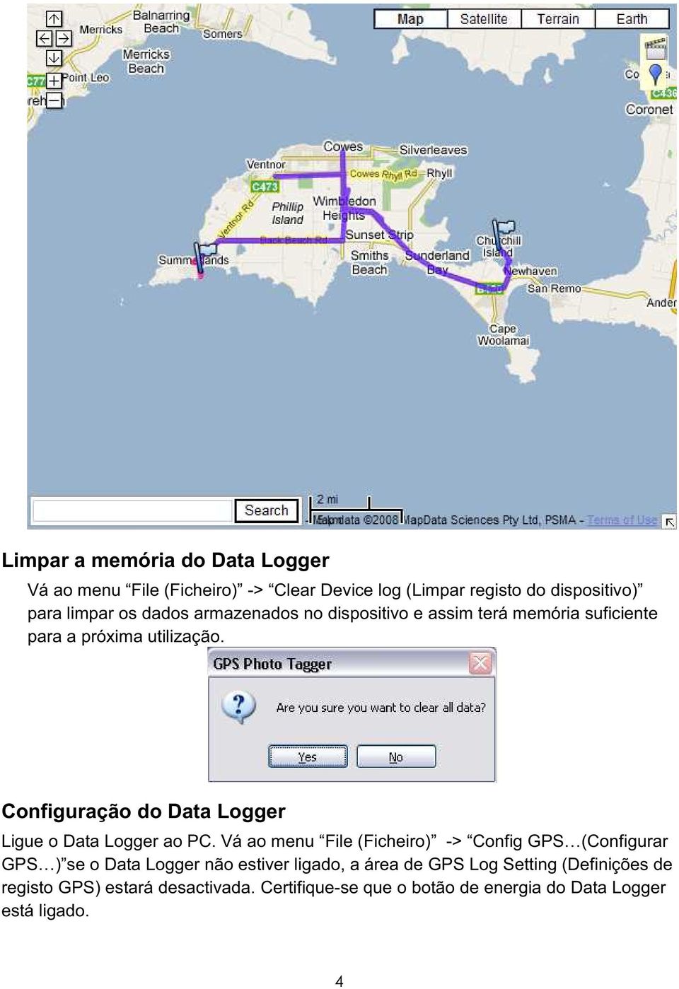 Configuração do Data Logger Ligue o Data Logger ao PC.