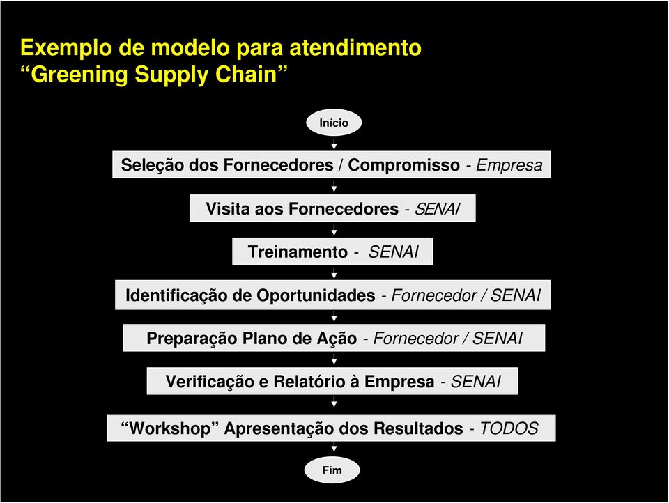 Identificação de Oportunidades - Fornecedor / SENAI Preparação Plano de Ação -