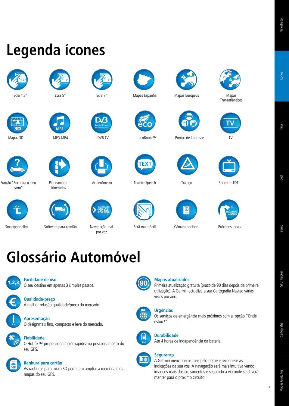 Qualidade-preço A melhor relação qualidade/preço do mercado. Apresentação O designmais fino, compacto e leve do mercado. Fiabilidade O Hot fix proporciona maior rapidez no posicionamento do seu GPS.