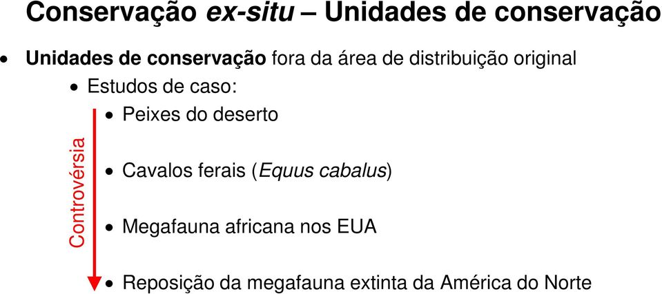 caso: Peixes do deserto Controvérsia Cavalos ferais (Equus