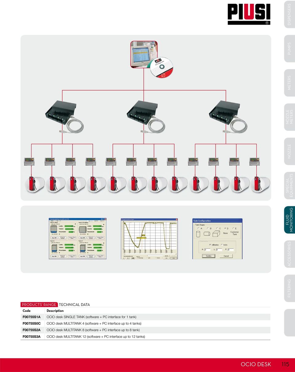 OCIO desk MULTITANK 4 (software + PC interface up to 4 tanks) F00755S2A OCIO desk MULTITANK 8 (software +