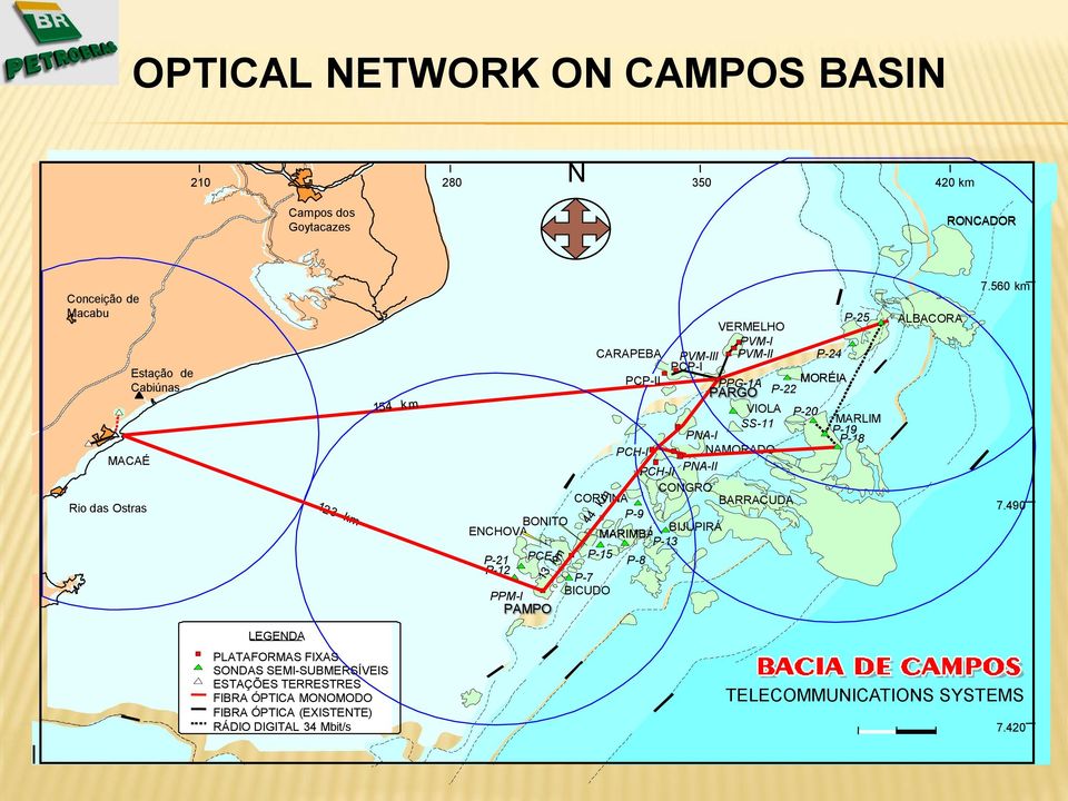 CORVINA BARRACUDA P-9 BONITO ENCHOVA BIJUPIRÁ MARIMBÁ P-13 P-21 P-12 PCE-I P-15 P-7 P-8 PPM-I BICUDO PAMPO ALBACORA 7.560 km 7.