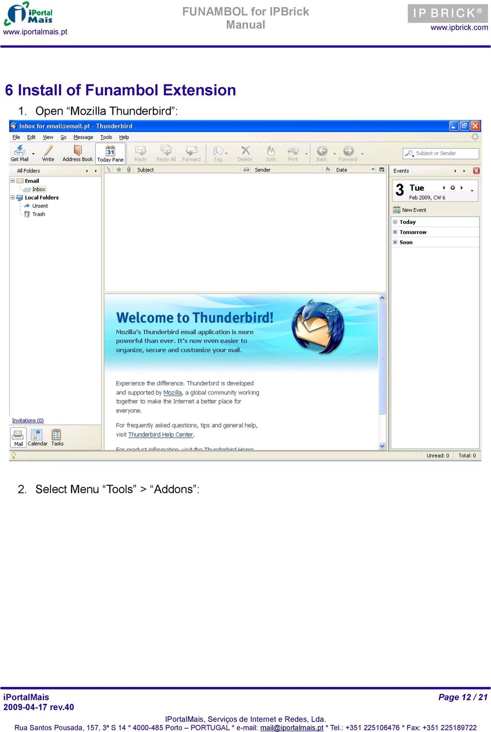 Open Mozilla Thunderbird :