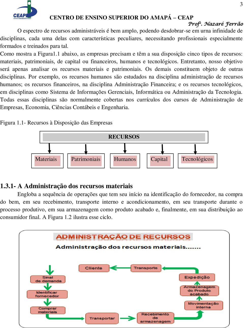 1 abaixo, as empresas precisam e têm a sua disposição cinco tipos de recursos: materiais, patrimoniais, de capital ou financeiros, humanos e tecnológicos.