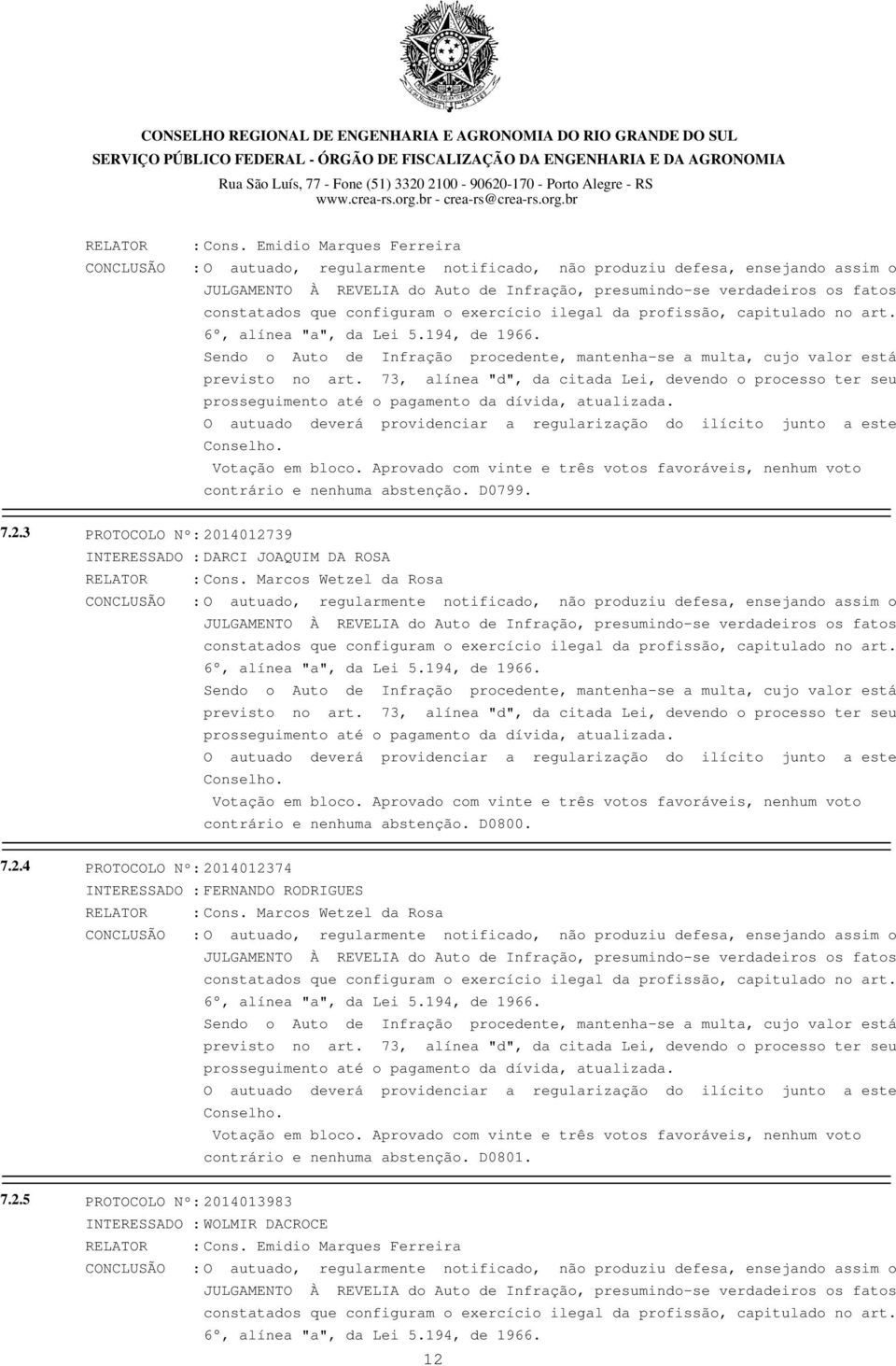 configuram o exercício ilegal da profissão, capitulado no art. 6, alínea "a", da Lei 5.194, de 1966. Sendo o Auto de Infração procedente, mantenha-se a multa, cujo valor está previsto no art.