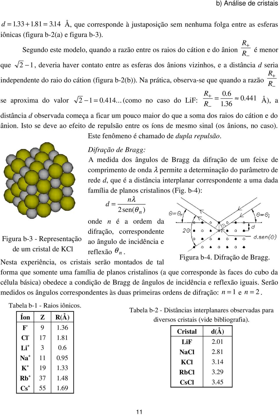 (b)). N prátic, observ se que qundo rzão R + R se proxim do vlor 1 = 0.414... (como no cso do LiF: R + 0. 6 = 0.441 R 136.