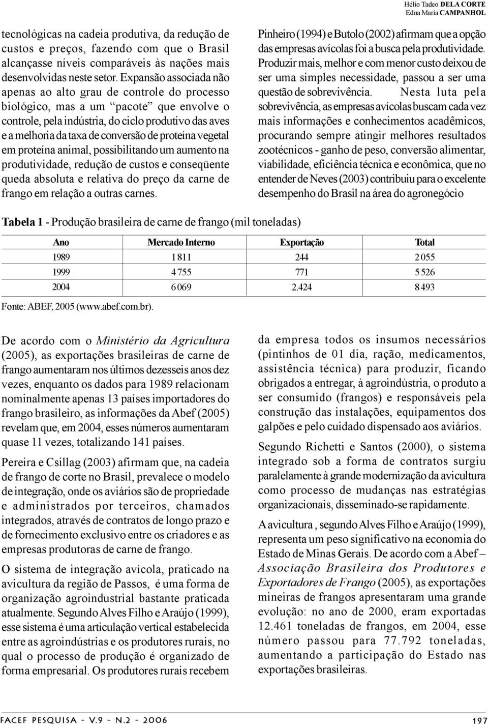 proteína vegetal em proteína animal, possibilitando um aumento na produtividade, redução de custos e conseqüente queda absoluta e relativa do preço da carne de frango em relação a outras carnes.