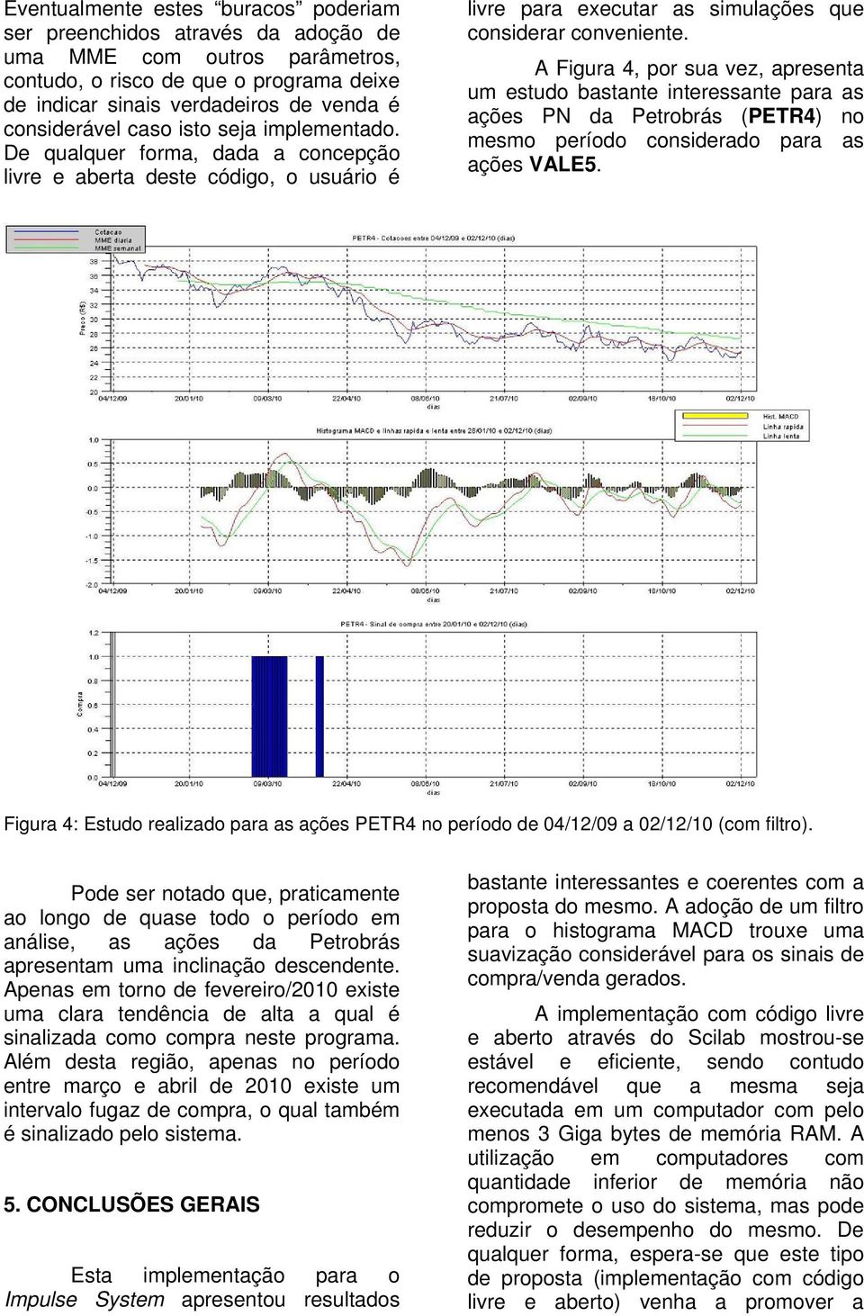 A Figura 4, por sua vez, apresenta um estudo bastante interessante para as ações PN da Petrobrás (PETR4) no mesmo período considerado para as ações VALE5.