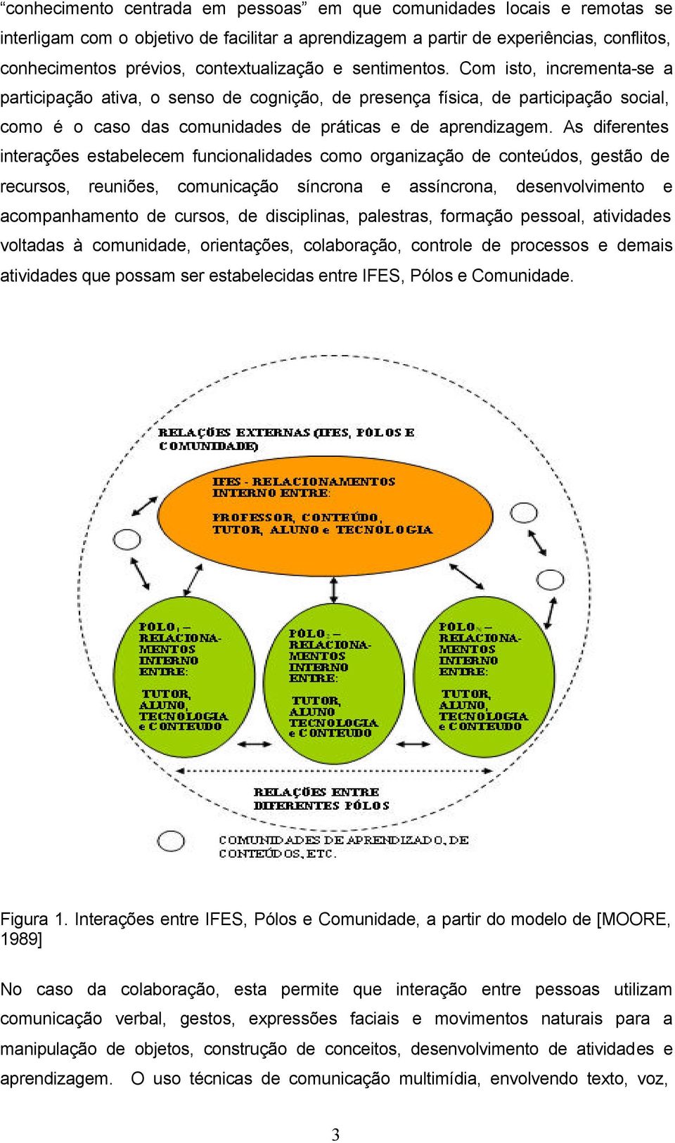 Com isto, incrementa-se a participação ativa, o senso de cognição, de presença física, de participação social, como é o caso das comunidades de práticas e de aprendizagem.