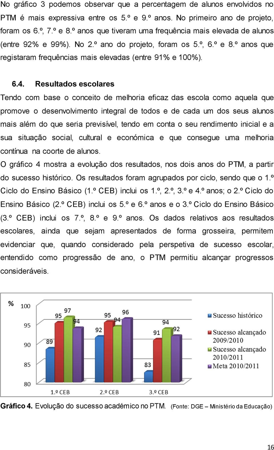 Resultados escolares Tendo com base o conceito de melhoria eficaz das escola como aquela que promove o desenvolvimento integral de todos e de cada um dos seus alunos mais além do que seria