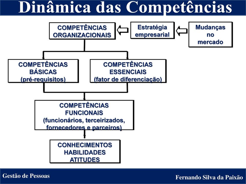 ESSENCIAIS (fator de diferenciação) COMPETÊNCIAS FUNCIONAIS