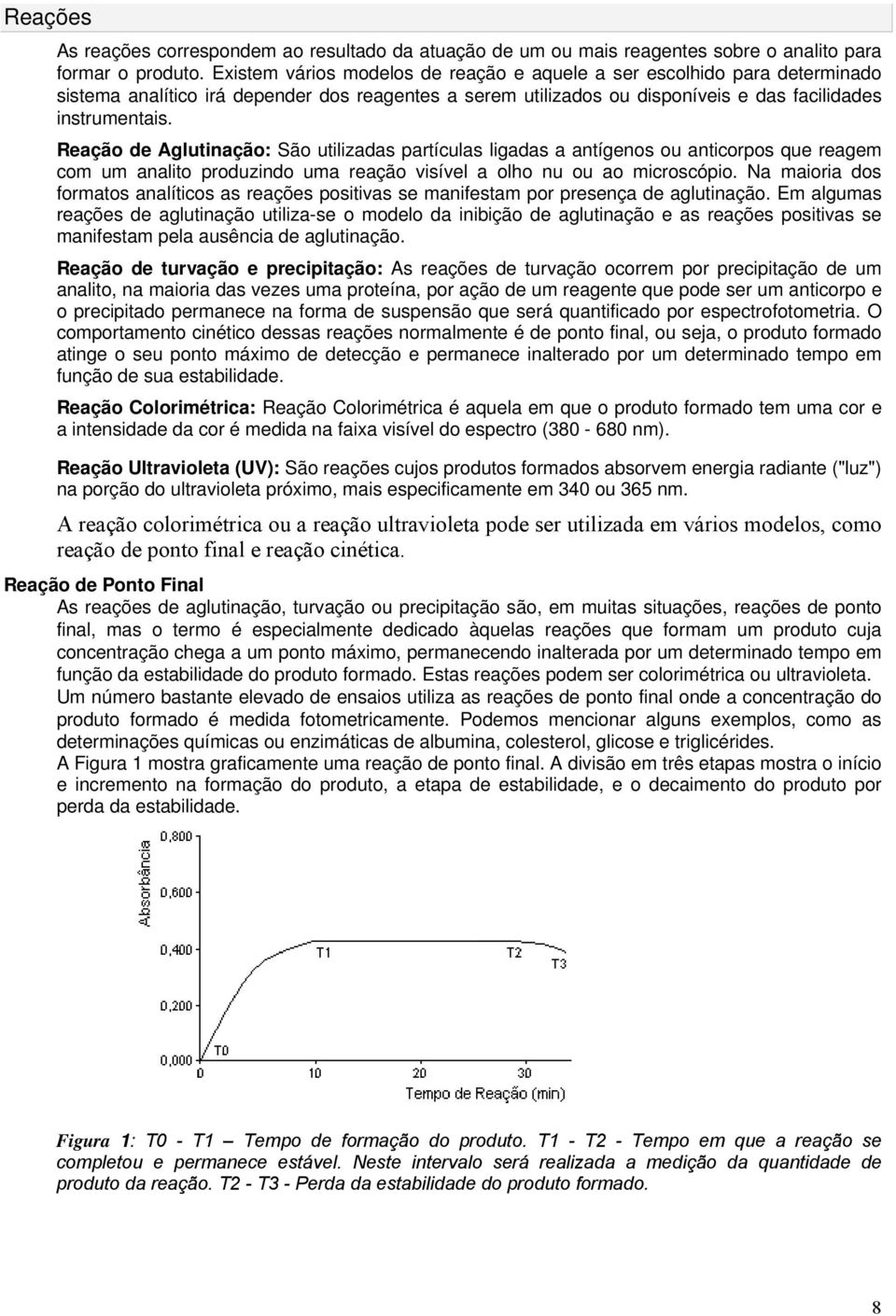 Reação de Aglutinação: São utilizadas partículas ligadas a antígenos ou anticorpos que reagem com um analito produzindo uma reação visível a olho nu ou ao microscópio.