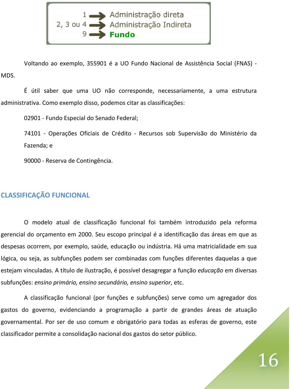 Reserva de Contingência. CLASSIFICAÇÃO FUNCIONAL O modelo atual de classificação funcional foi também introduzido pela reforma gerencial do orçamento em 2000.