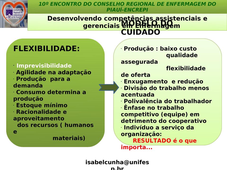 qualidade assegurada flexibilidade de oferta Enxugamento e redução Divisão do trabalho menos acentuada Polivalência do trabalhador