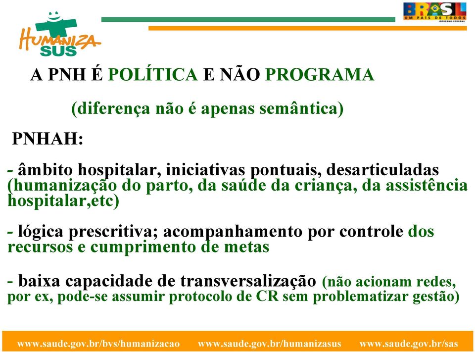 hospitalar,etc) -lógica prescritiva; acompanhamento por controledos recursos e cumprimento de metas