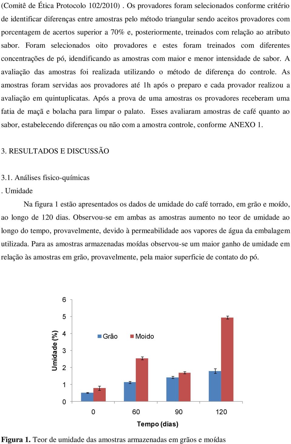 posteriormente, treinados com relação ao atributo sabor.