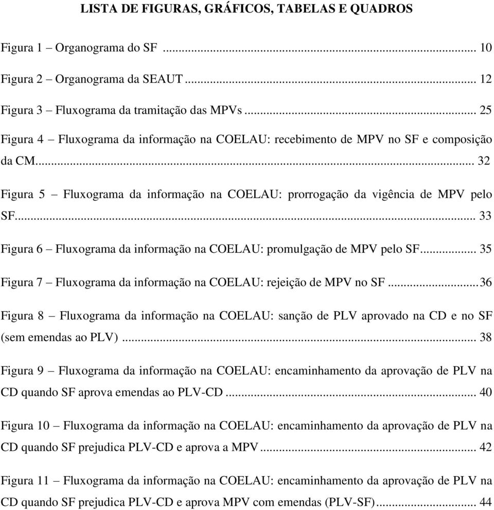 .. 33 Figura 6 Fluxograma da informação na COELAU: promulgação de MPV pelo SF... 35 Figura 7 Fluxograma da informação na COELAU: rejeição de MPV no SF.