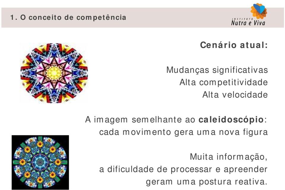 semelhante ao caleidoscópio: cada movimento gera uma nova figura