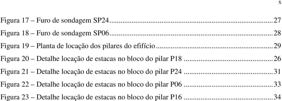 .. 29 Figura 20 Detalhe locação de estacas no bloco do pilar P18.