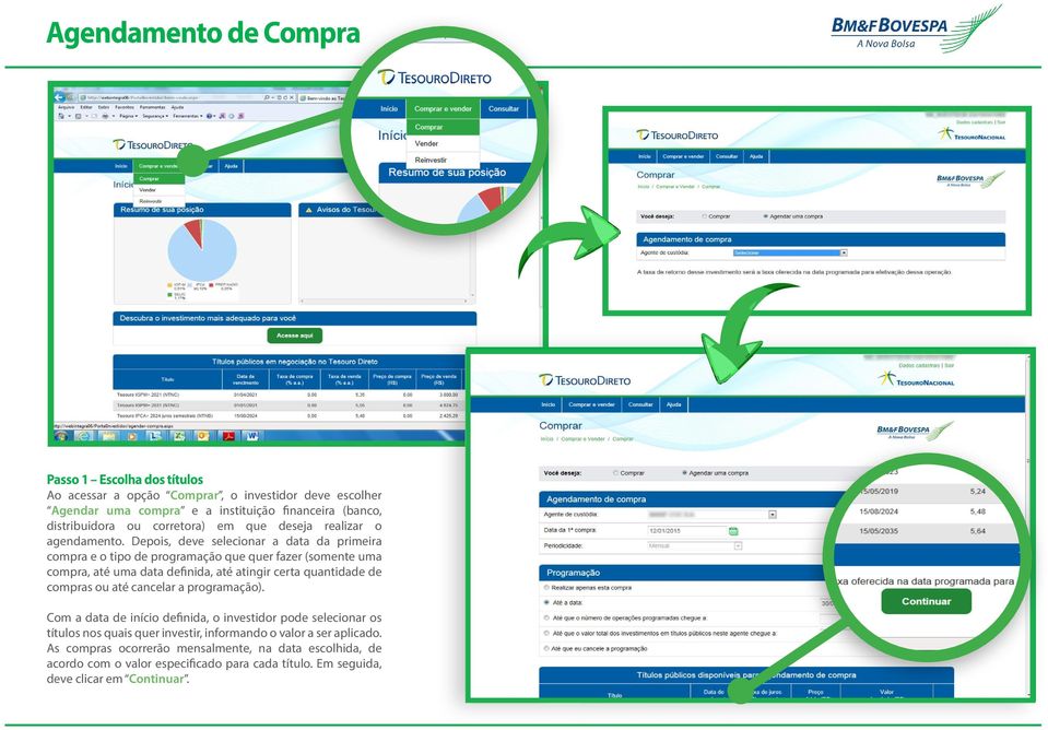 Depois, deve selecionar a data da primeira compra e o tipo de programação que quer fazer (somente uma compra, até uma data definida, até atingir certa quantidade de compras ou