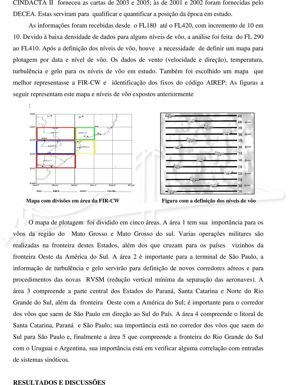 Após a definição dos níveis de vôo, houve a necessidade de definir um mapa para plotagem por data e nível de vôo.