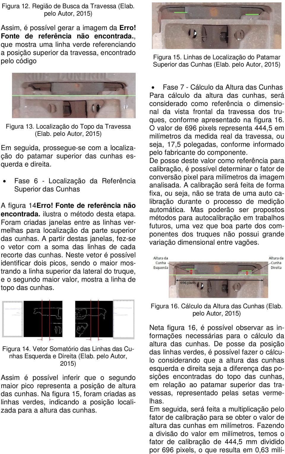 Localização do Topo da Travessa (Elab. Em seguida, prossegue-se com a localização do patamar superior das cunhas esquerda e direita.