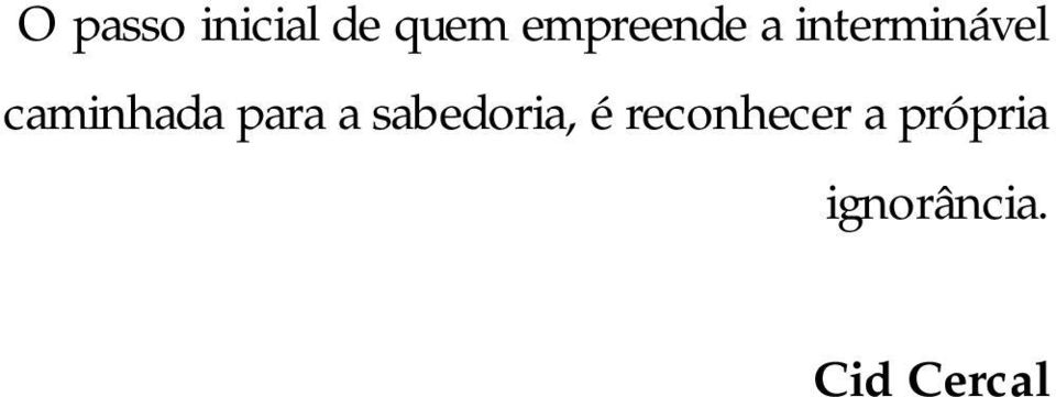 caminhada para a sabedoria, é