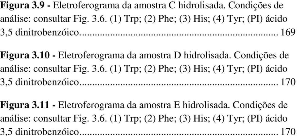10 - Eletroferograma da amostra D hidrolisada. Condições de análise: consultar Fig. 3.6.