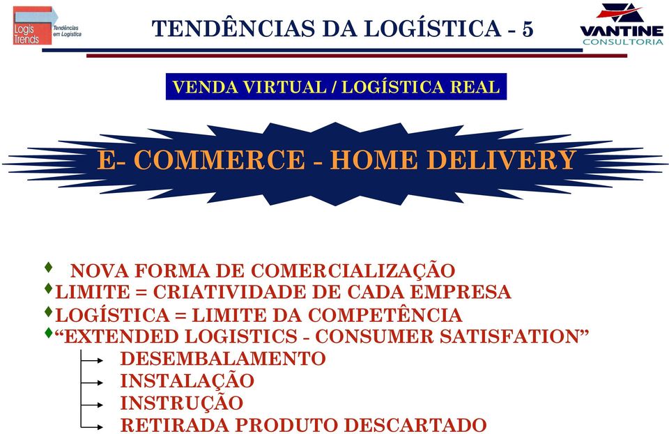 EMPRESA LOGÍSTICA = LIMITE DA COMPETÊNCIA EXTENDED LOGISTICS - CONSUMER