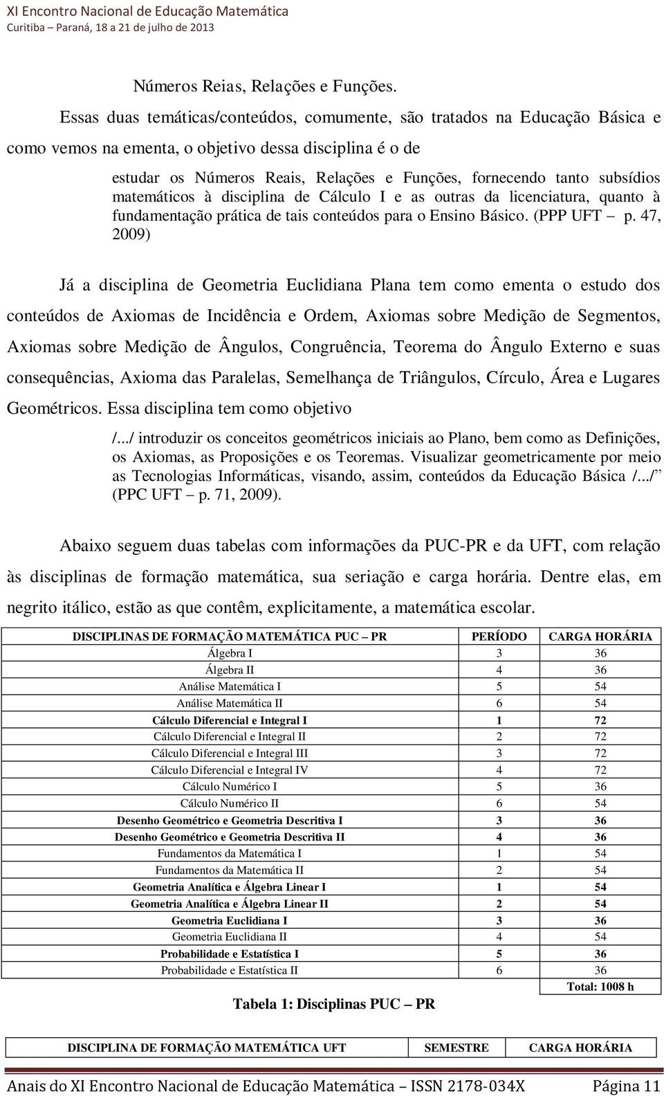 subsídios matemáticos à disciplina de Cálculo I e as outras da licenciatura, quanto à fundamentação prática de tais conteúdos para o Ensino Básico. (PPP UFT p.