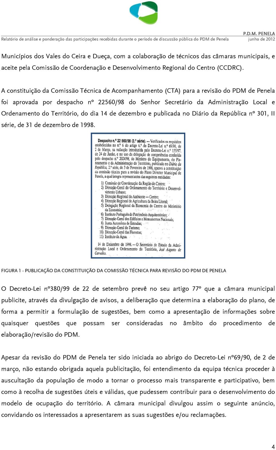 Território, do dia 14 de dezembro e publicada no Diário da República nº 301, II série, de 31 de dezembro de 1998.