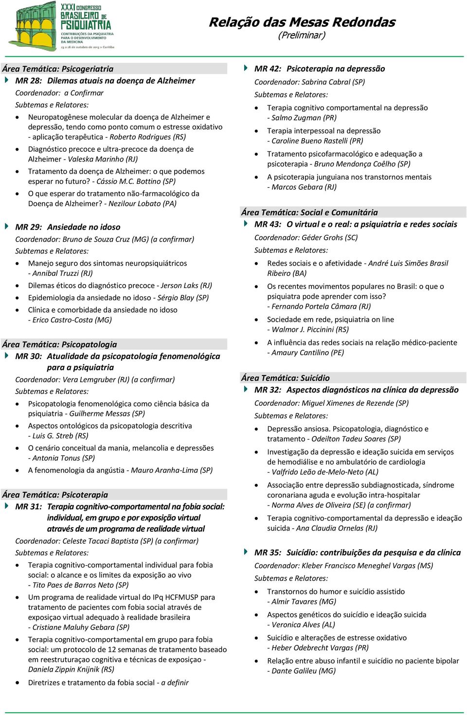 no futuro? - Cássio M.C. Bottino (SP) O que esperar do tratamento não-farmacológico da Doença de Alzheimer?