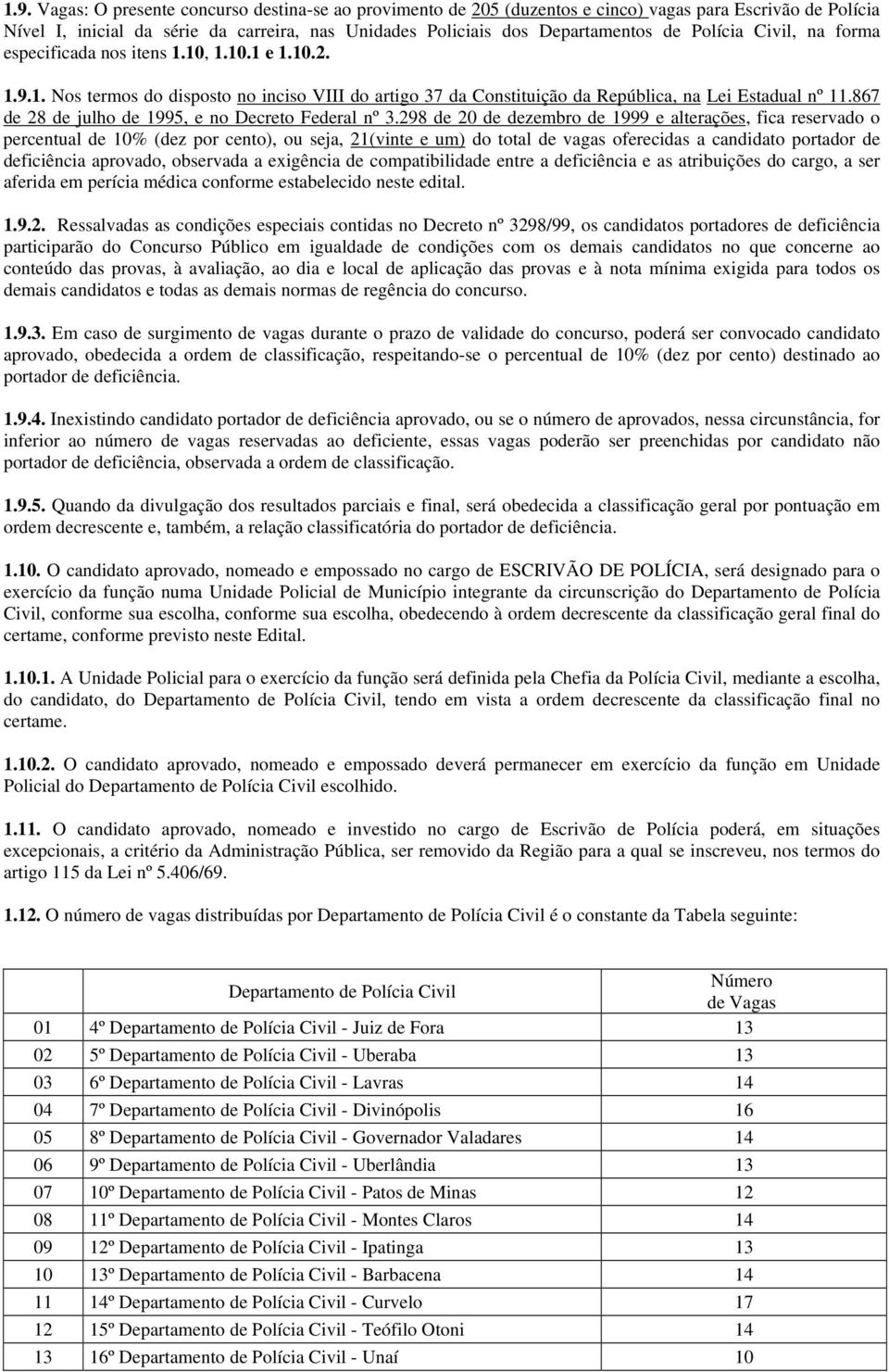 867 de 28 de julho de 1995, e no Decreto Federal nº 3.