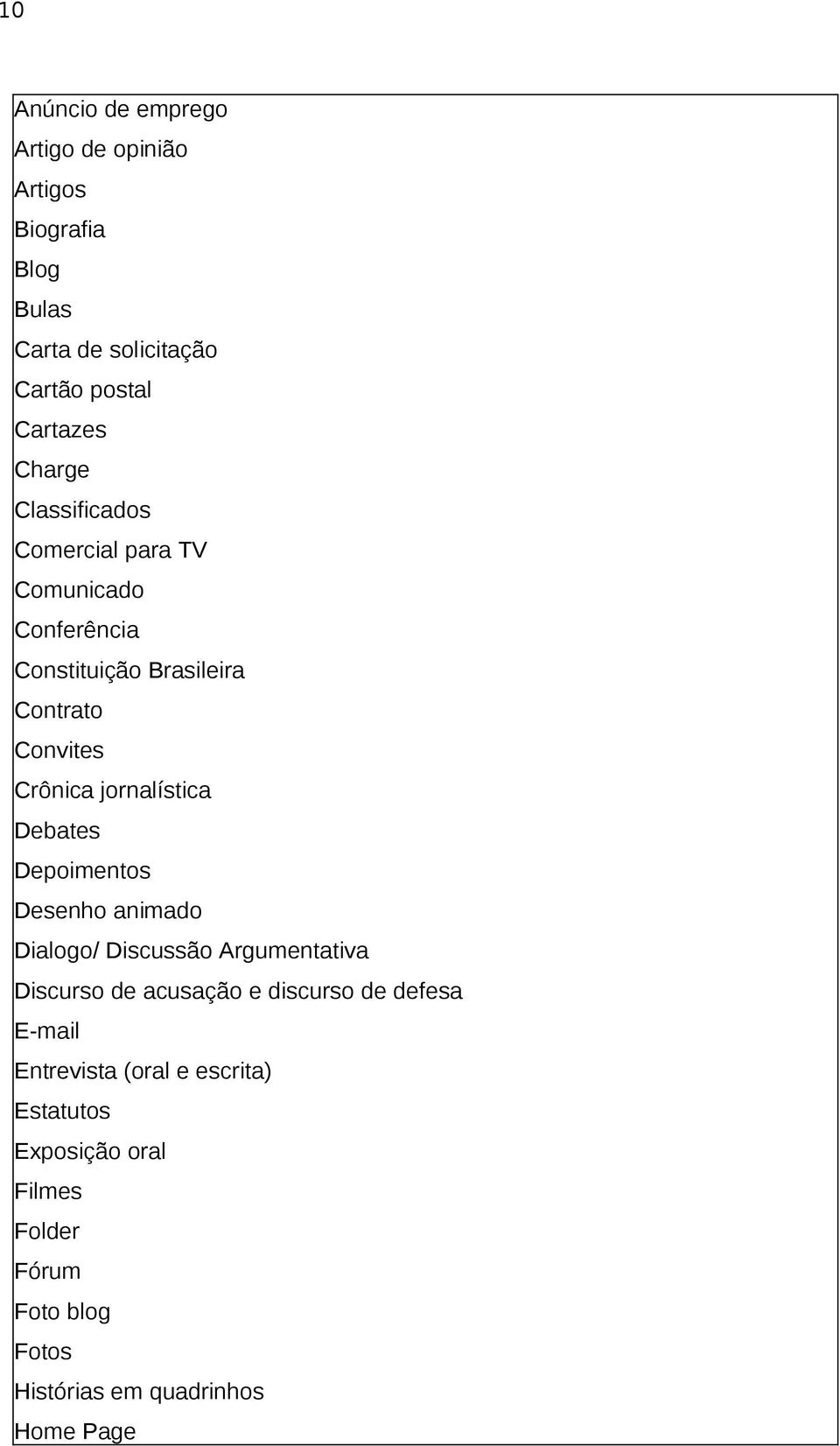 Debates Depoimentos Desenho animado Dialogo/ Discussão Argumentativa Discurso de acusação e discurso de defesa E-mail