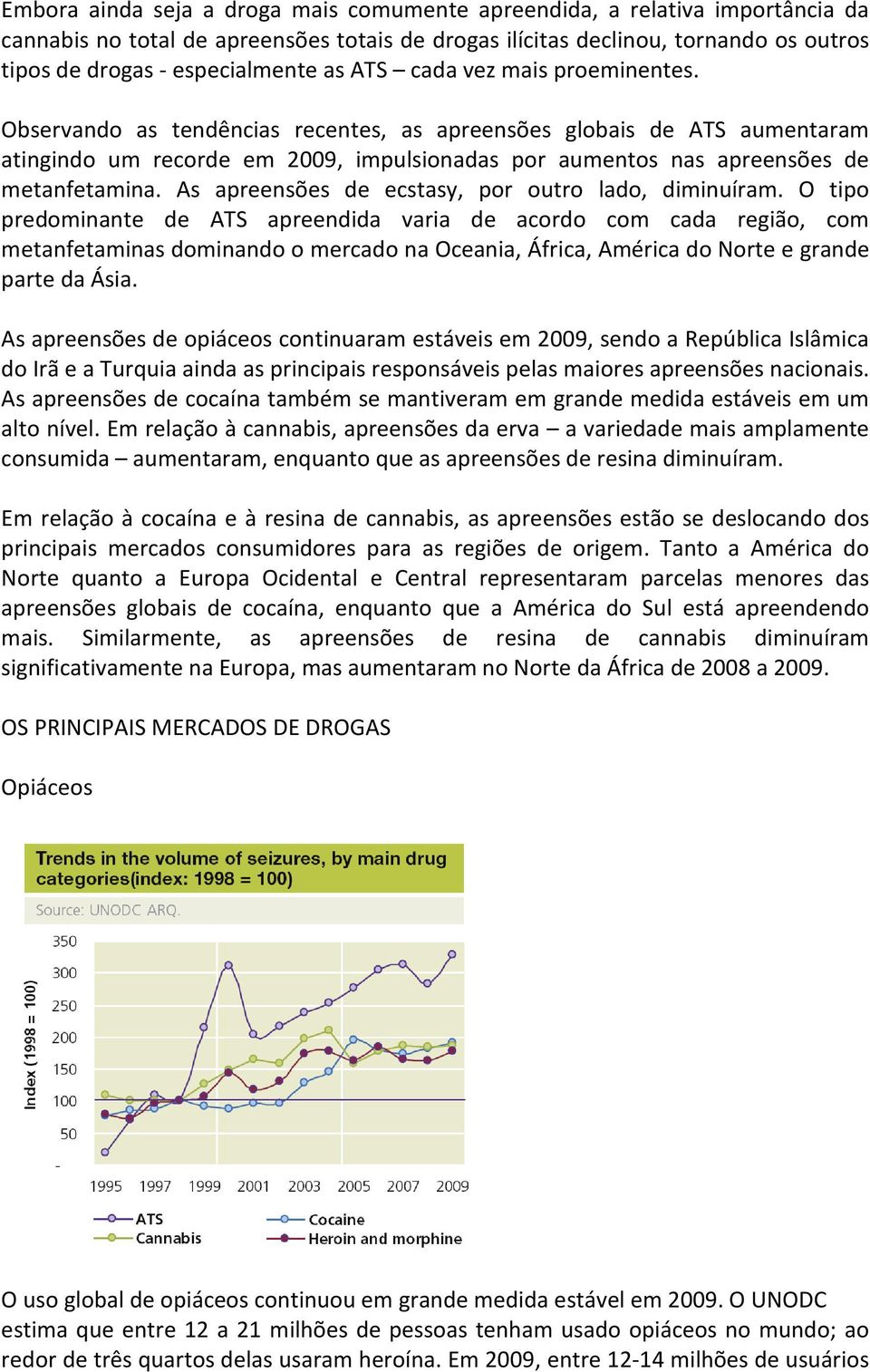 As apreensões de ecstasy, por outro lado, diminuíram.