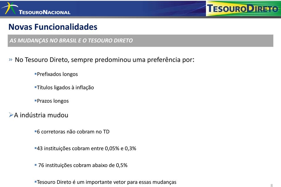 A indústria mudou 6corretorasnãocobramnoTD 43 instituições cobram entre 0,05% e 0,3% 76