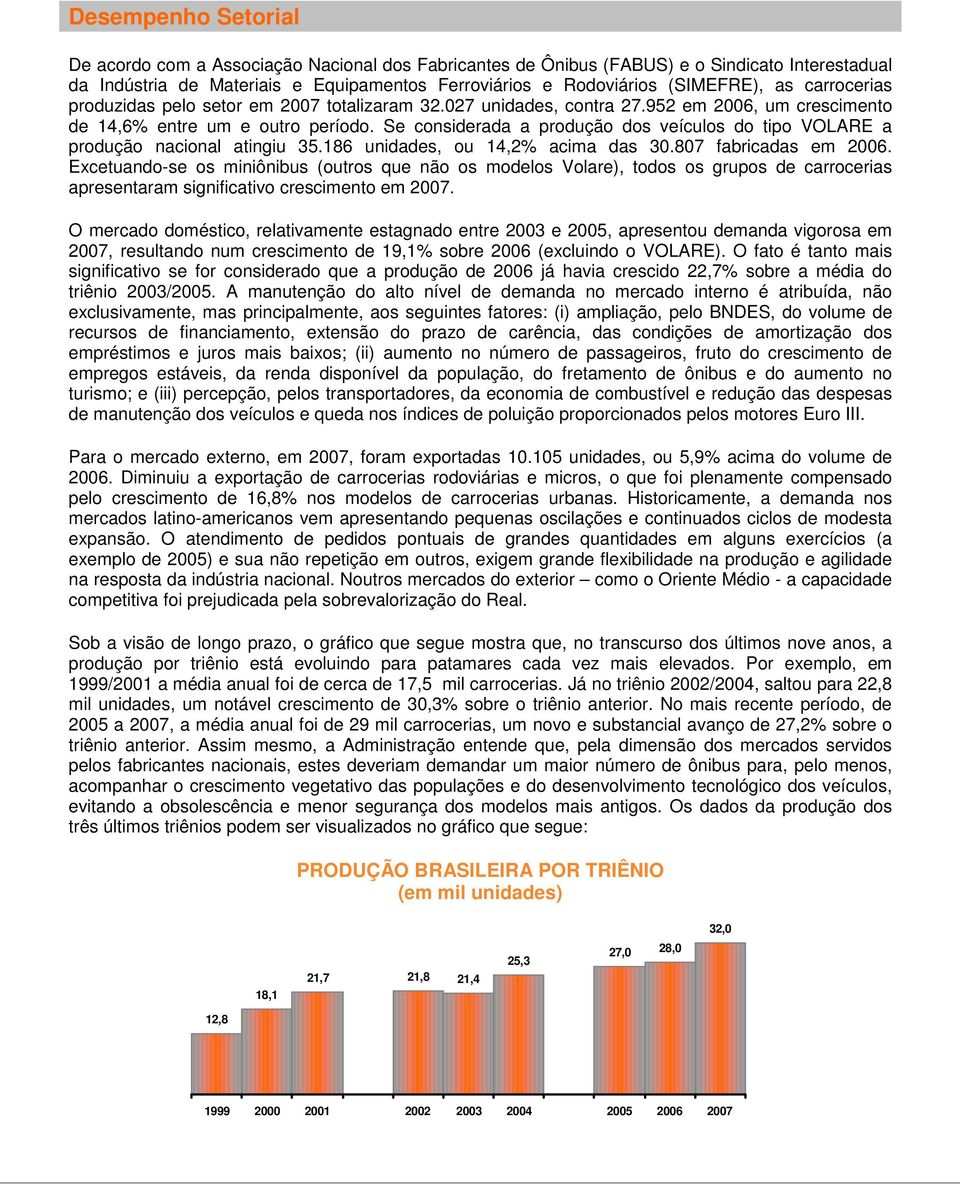 Se considerada a produção dos veículos do tipo VOLARE a produção nacional atingiu 35.186 unidades, ou 14,2% acima das 30.807 fabricadas em 2006.