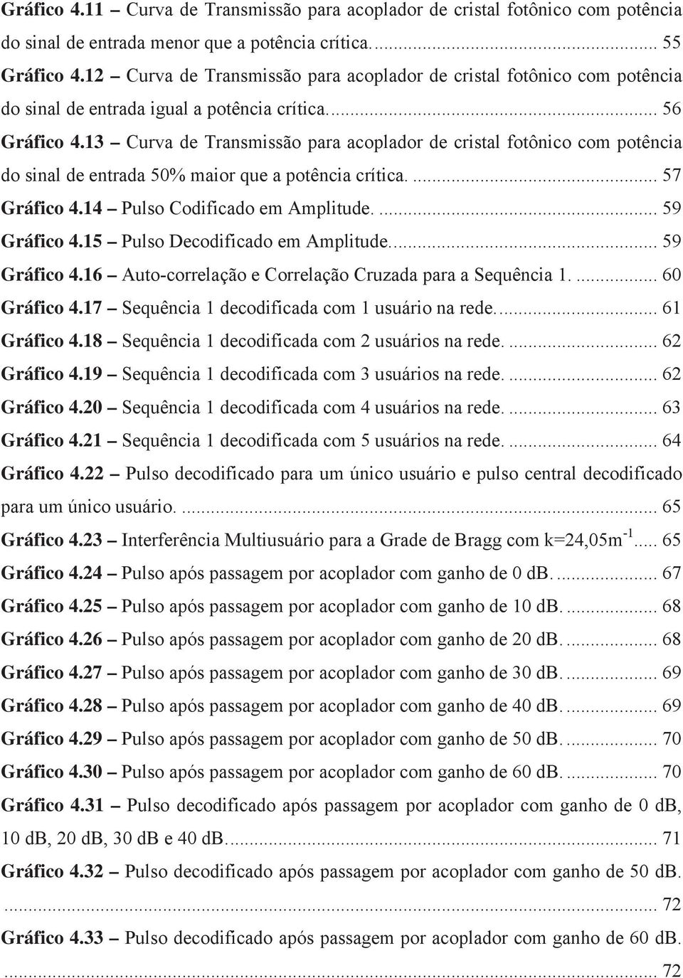 13 Curva de Transmissão para acoplador de cristal fotônico com potência do sinal de entrada 50% maior que a potência crítica.... 57 Gráfico 4.14 Pulso Codificado em Amplitude.... 59 Gráfico 4.