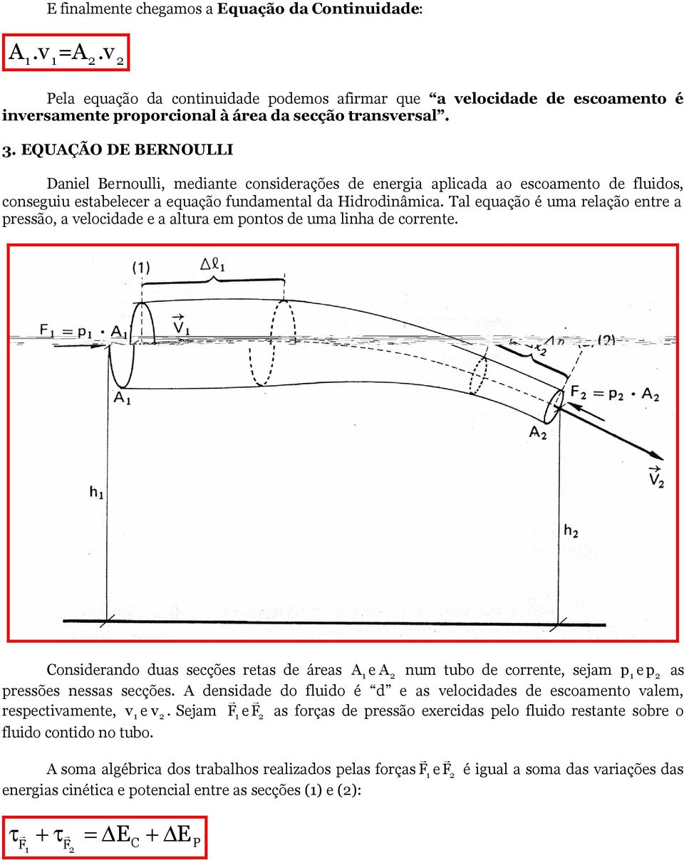 Tal equação é uma relação entre a pressão, a velocidade e a altura em pontos de uma linha de corrente.