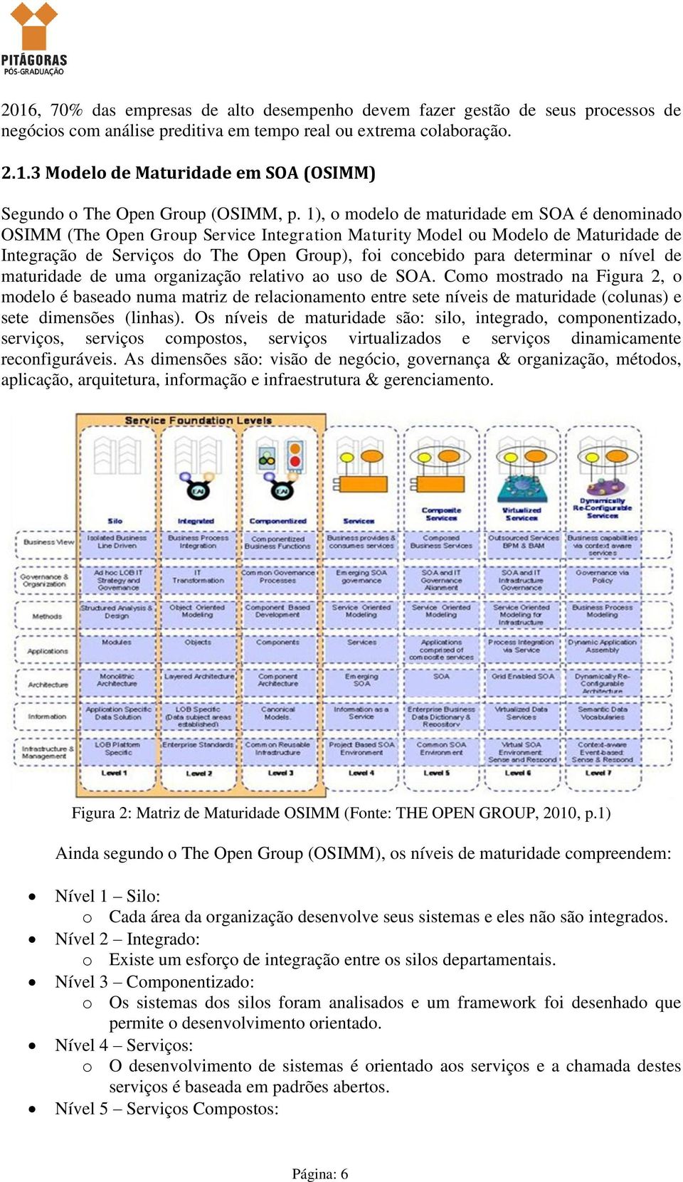 determinar o nível de maturidade de uma organização relativo ao uso de SOA.