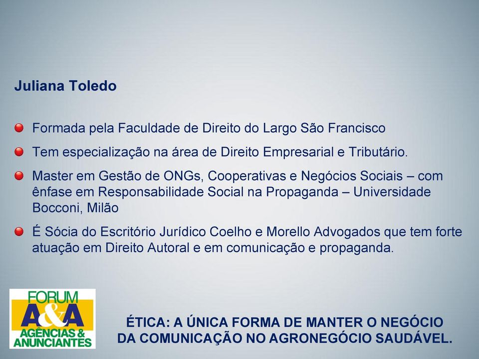 Master em Gestão de ONGs, Cooperativas e Negócios Sociais com ênfase em Responsabilidade Social na