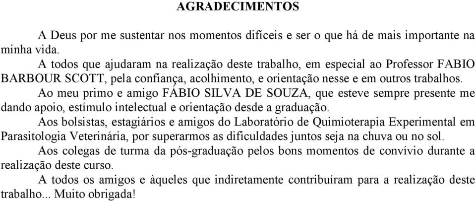 Ao meu primo e amigo FÁBIO SILVA DE SOUZA, que esteve sempre presente me dando apoio, estímulo intelectual e orientação desde a graduação.