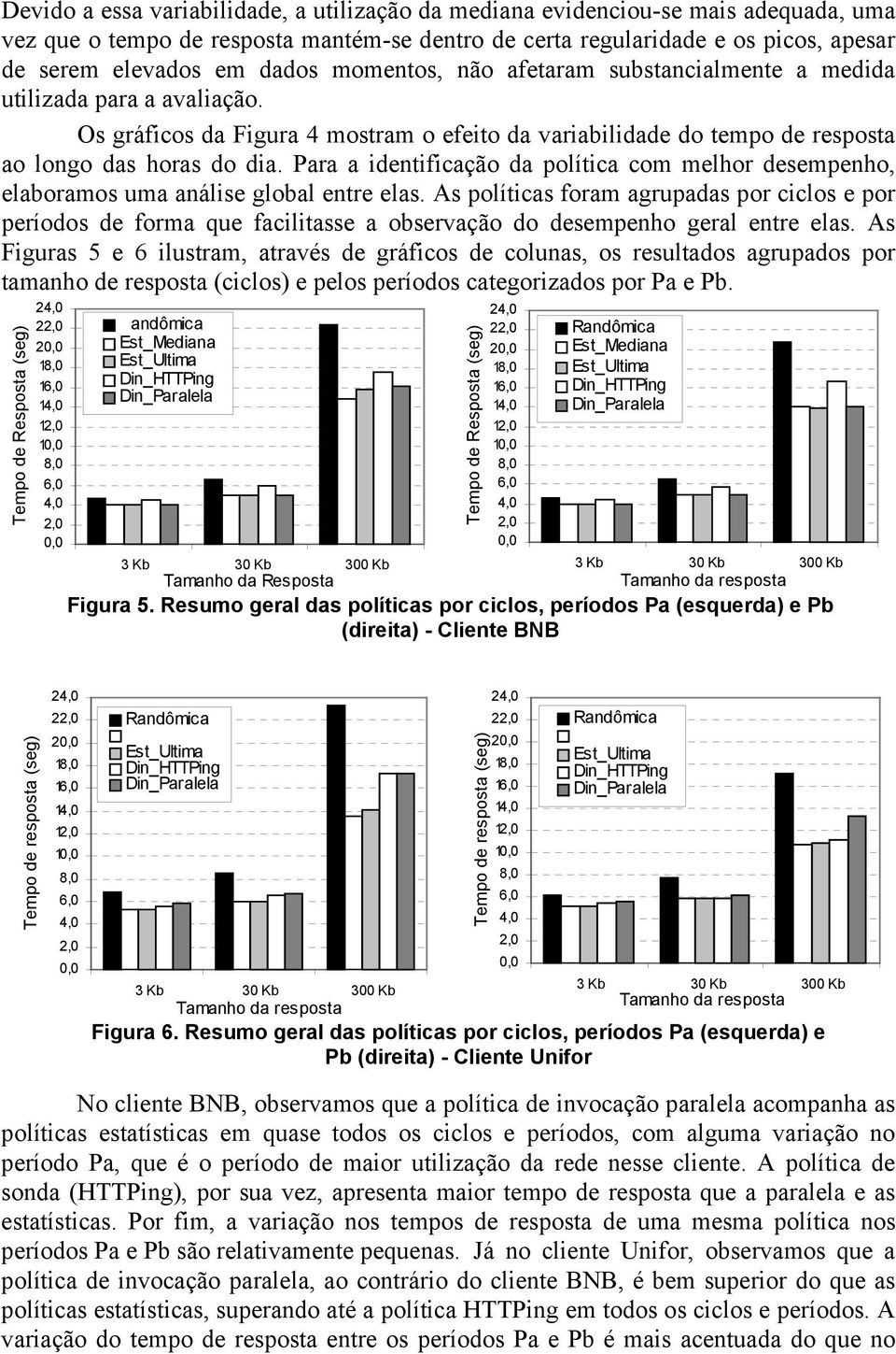 Para a identificação da política com melhor desempenho, elaboramos uma análise global entre elas.