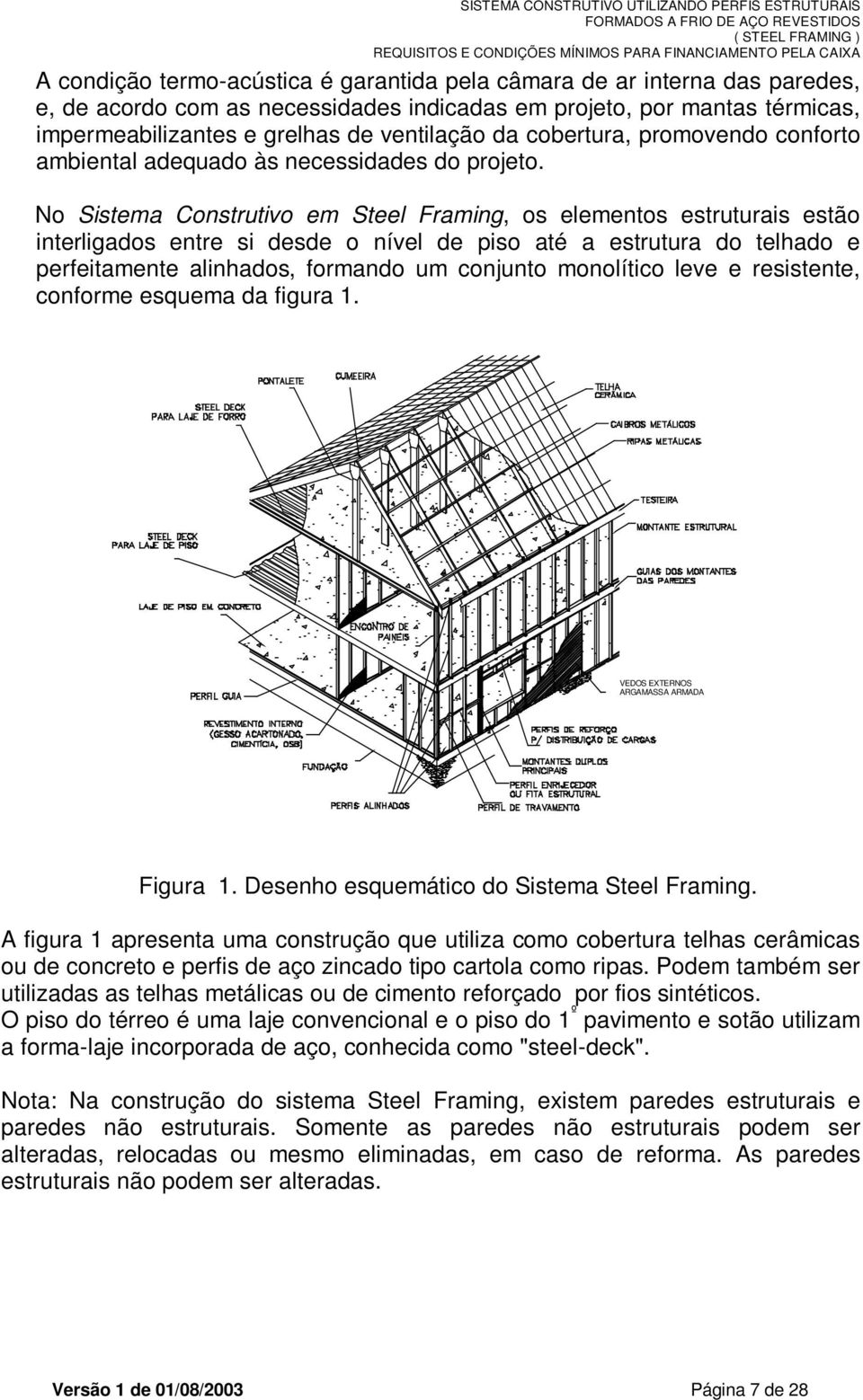 No Sistema Construtivo em Steel Framing, os elementos estruturais estão interligados entre si desde o nível de piso até a estrutura do telhado e perfeitamente alinhados, formando um conjunto