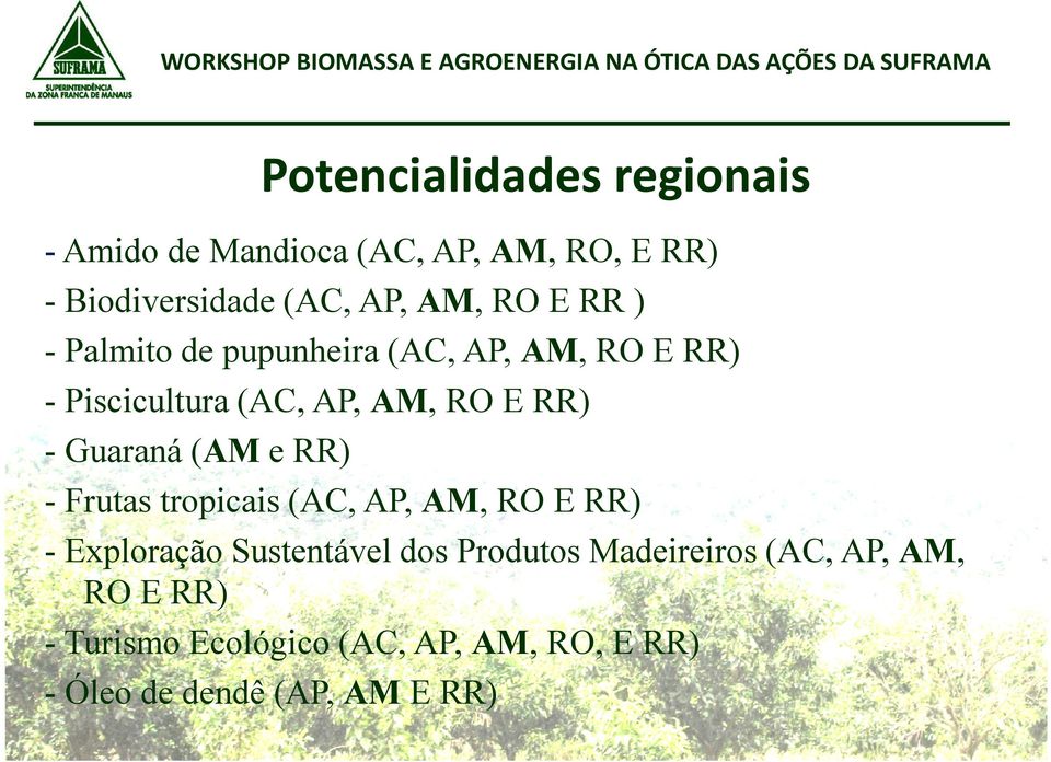 Guaraná (AM e RR) - Frutas tropicais (AC, AP, AM, RO E RR) - Exploração Sustentável dos Produtos