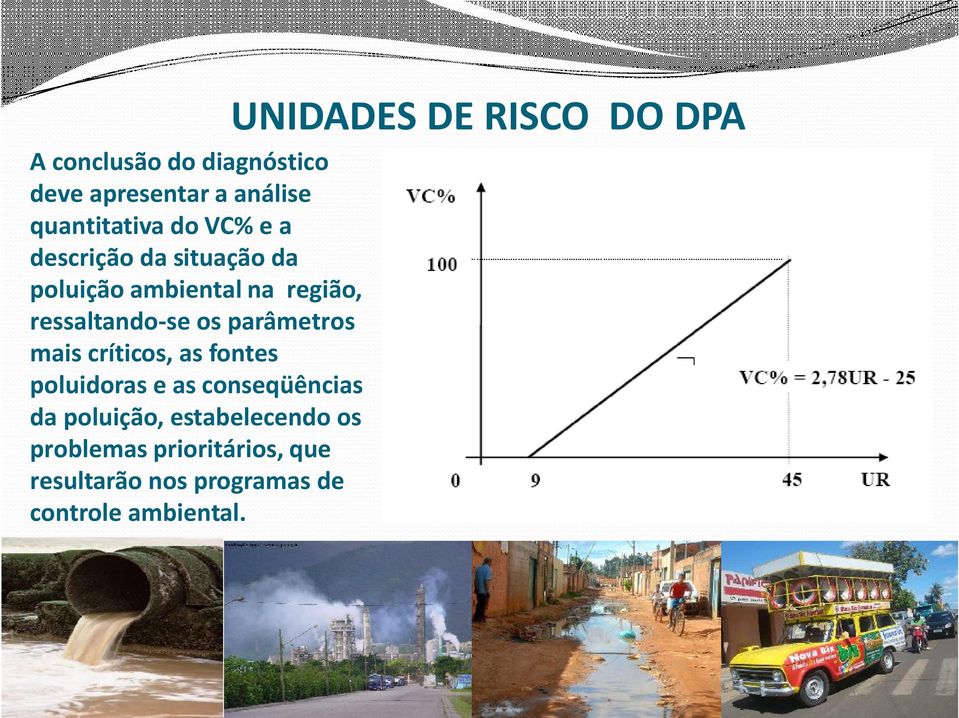 críticos, as fontes poluidoras e as conseqüências da poluição, estabelecendo os